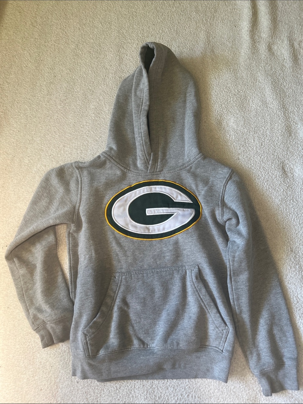 Youth small Packers NFL Gray hoodie